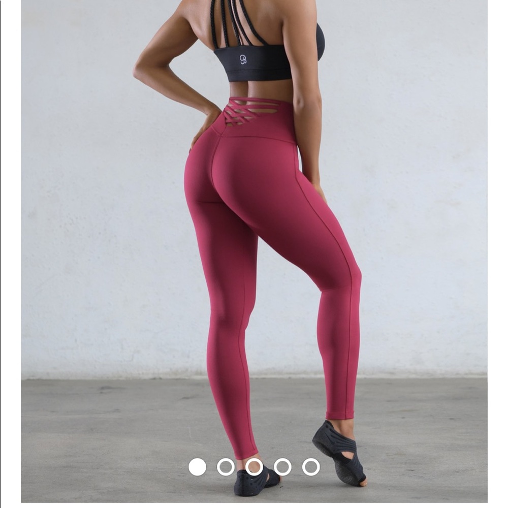 Bombshell Sportswear Sexy Back Leggings Maroon